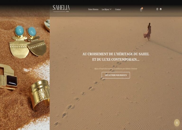 Capture du site Sahélia Créations