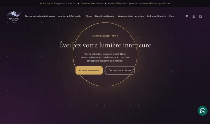 Capture du site Alchimie Concept France