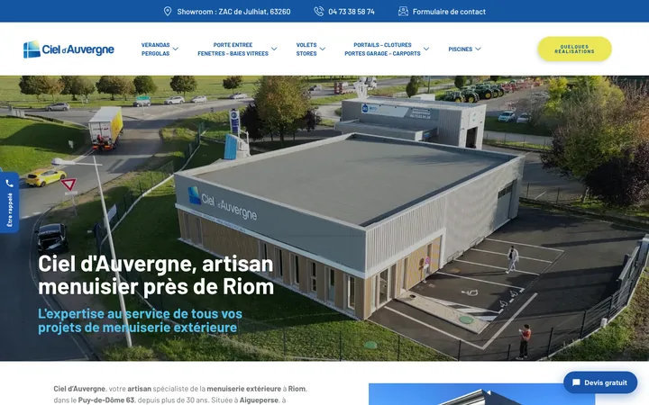 Capture du site Ciel d'Auvergne