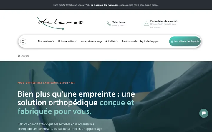 Capture du site Delcros Chausseur