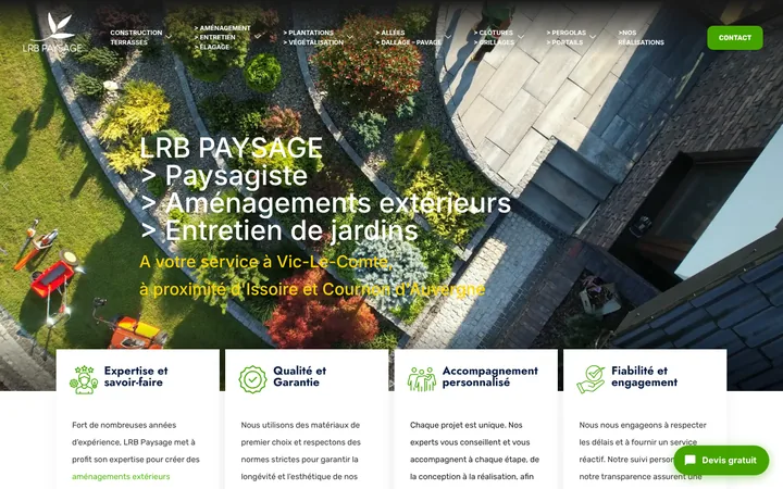 Capture du site LRB Paysage