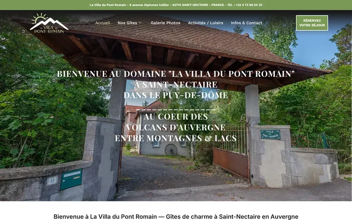 Capture du site Villa du Pont Romain